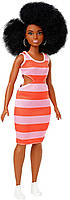 Лялька Барбі  Модниця Stripe Cut-Out Dress 105 (Barbie Fashionistas Curvy Body Type with Stripe Cut-Out Dress)