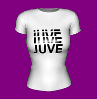 Футболка женская белая с принтом эмблема Juve ФК Ювентус