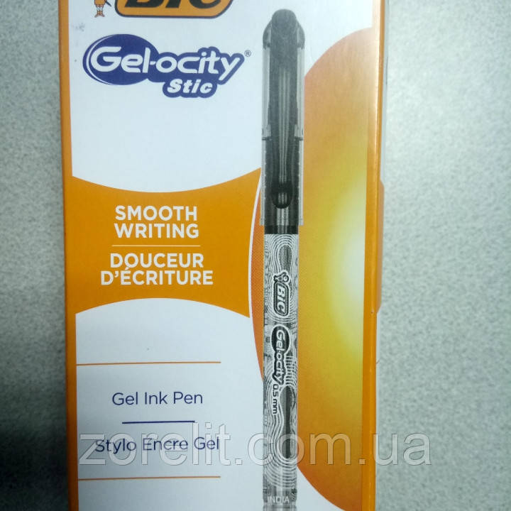 Ручка гелева BIC Gelocity Stic чорна, фото 1