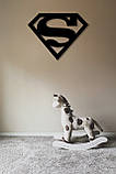 Декоративна дерев'яна картина абстрактна модульна полігональна Панно "Superman / Супермен", фото 5