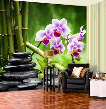 Фото Шпалери "Орхідеї і бамбук на каменях" - Будь-який розмір! Читаємо опис!