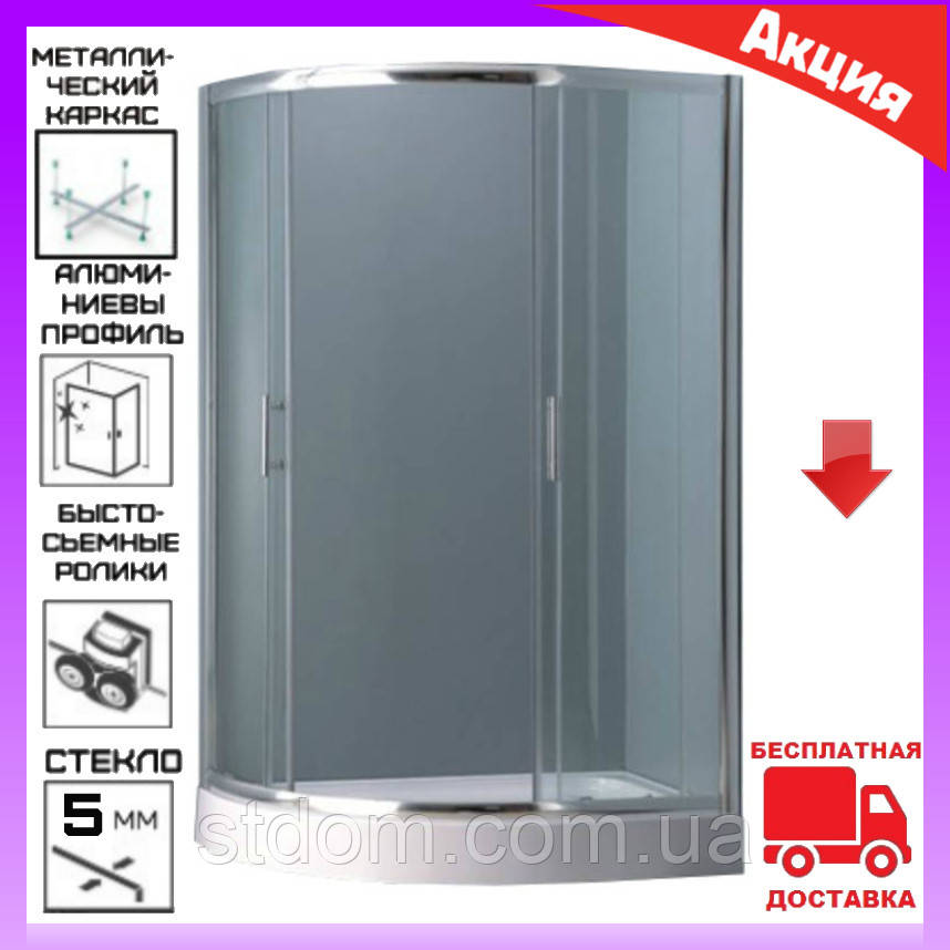 Кутова душова кабіна 110x80 см з піддоном Atlantis A-618 (права)