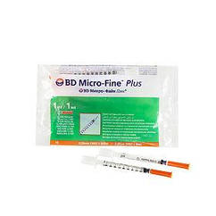 Шприц BD Micro-Fine Plus 1 мл U-100 30G 0.3*8 мм (в упак. 10шт.)