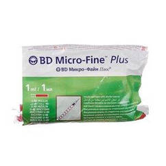 Шприц BD Micro-Fine Plus 1 мл U-40 30G 0.3*8 мм (в упак. 10шт.)