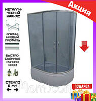 Душова кабіна 120х80 см з глибоким піддоном Atlantis S025 Grey-120 L