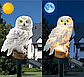 Садова фігурка на сонячній батареї Сова, водонепроникний, висота 15 см. Білий, фото 4
