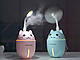 Зволожувач повітря нічник Котик Humidifier 320 мл USB ультразвуковий + 10 змінних фільтрів Рожевий, фото 6