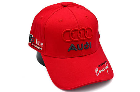 Кепка Sport Line з автомобільним логотипом Audi червона (S 0919-187), фото 1