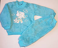 Пижама детская махровая бирюза на 1,5 - 8 лет