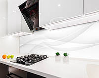Наклейка на кухонный фартук 60 х 250 см, фотопечать с защитной ламинацией Шелк на белом фоне, абстракция