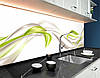 Наклейка на кухонний фартух 60 х 250 см, з фотодруком та захисною ламінацією абстракція, зелені хвилі (БП-s_ab11081-1), фото 6