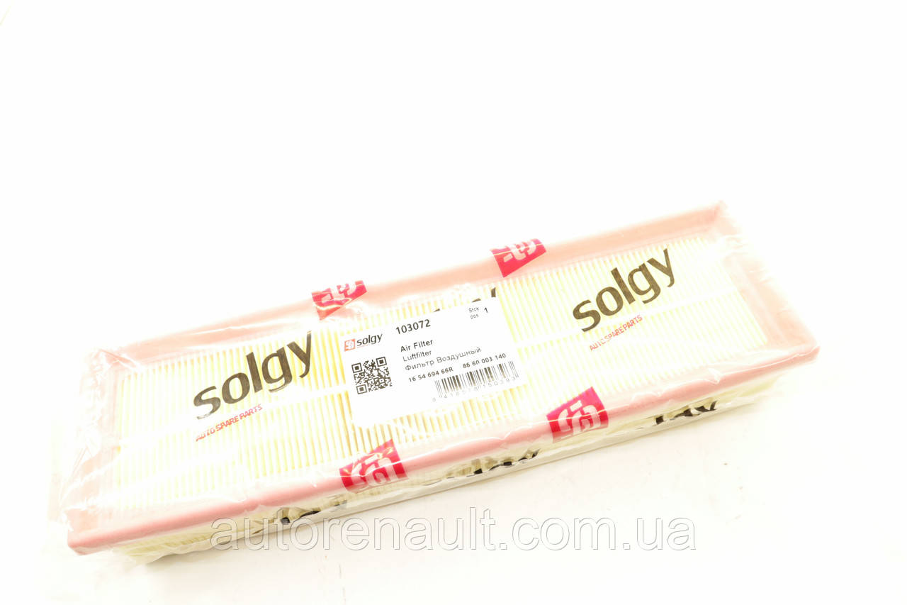 Повітряний фільтр на Рено Логан II + Сандеро II 1.6 i 2012-> SOLGY (Іспанія) 103072