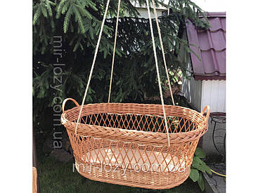 Люлька підвісна (колиска) з натуральної, цілісної лози
