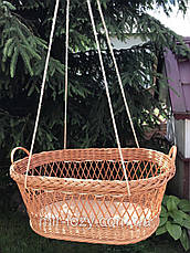 Люлька підвісна (колиска) з натуральної, цілісної лози, фото 5