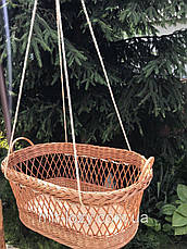 Люлька підвісна (колиска) з натуральної, цілісної лози, фото 3