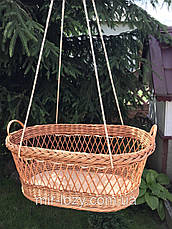 Люлька підвісна (колиска) з натуральної, цілісної лози, фото 2