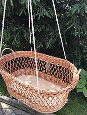 Люлька підвісна (колиска) з натуральної, цілісної лози, фото 4