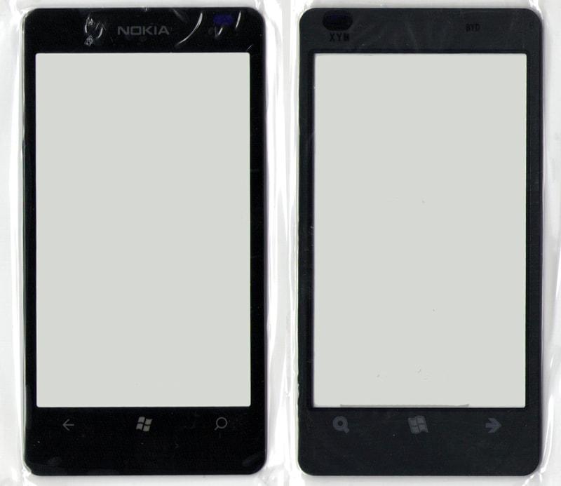 Корпусне скло дисплея NOKIA LUMIA 800 Black Original