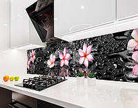 Наклейка на кухонный фартук 60 х 250 см, фотопечать с защитной ламинацией Гавайские цветы, орхидеи