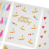 Комплект вітальних листівок з днем народження "Birthday cards" 13х9 см (12 шт), фото 5