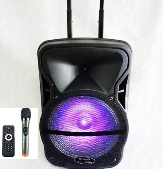 Колонка акумуляторна Wimpex WX-3028 Bluetooth, SD+USB, пульт, радіомікрофон