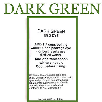 Американський аніліновий барвник для писанок "dark green" темно-зелений