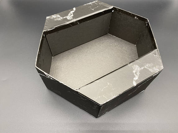 Коробки для квітів з ніжкою. Колір "чорний мармур". 22х9м, фото 1