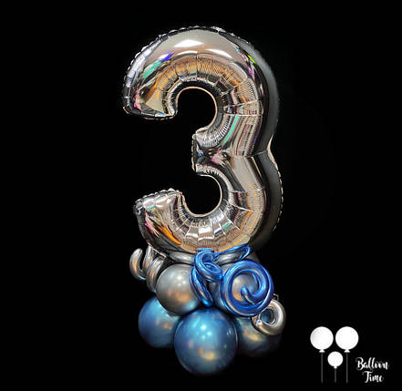 Срібляста трієчка на оригінальній підставочці, фото 1