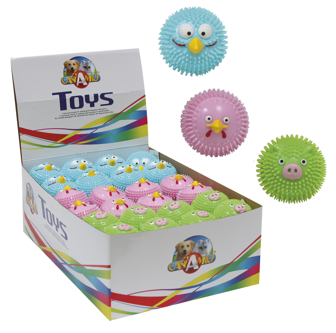 Іграшка для собак гумовий м'яч-мордашка 6,5 см Croci, фото 1