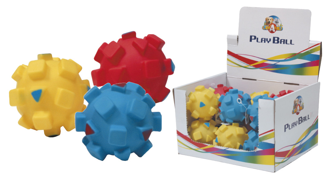 Іграшка для собак м'яч з квадратами винілий 9 см Croci, фото 1