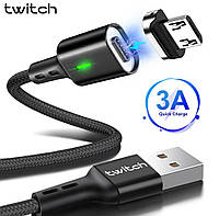 Кабель для зарядки телефона магнитный USB Тwitch с коннектором Micro USB. 50 сантиметров.