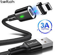 Кабель магнітний Тwitch USB з коннектором: Lightning iPhone. 50 сантиметрів.