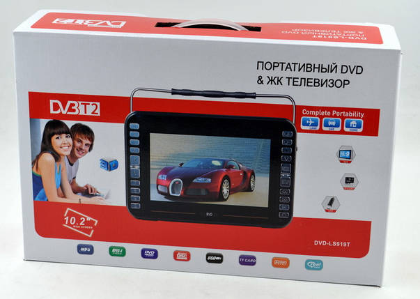 Автомобільний телевізор з T2 і DVD DVD-LS919T (10,2") телевізор із вбудованим DVD-плеєром у машину, фото 2