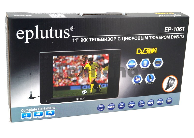 Автомобильный портативный телевизор с DVB-T2 11 Eplutus EP-106T мультимедийный плеер в машину - фото 2 - id-p1202725822