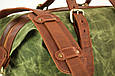Сумка дорожня комбінована зі шкіри та тканини (Crazy Horse/Canvas Cognac), фото 6