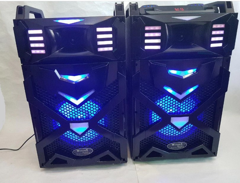Акустична система Wimpex WX-7311, 2x10 дюймів стереоколонки Bluetooth, мікрофон, пульт, FM