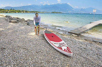 Дошка для САП серфінгу BESTWAY SUP-БОРД 65306 Біло-червоний (381-76-15 см) | Надувна дошка для серфінгу