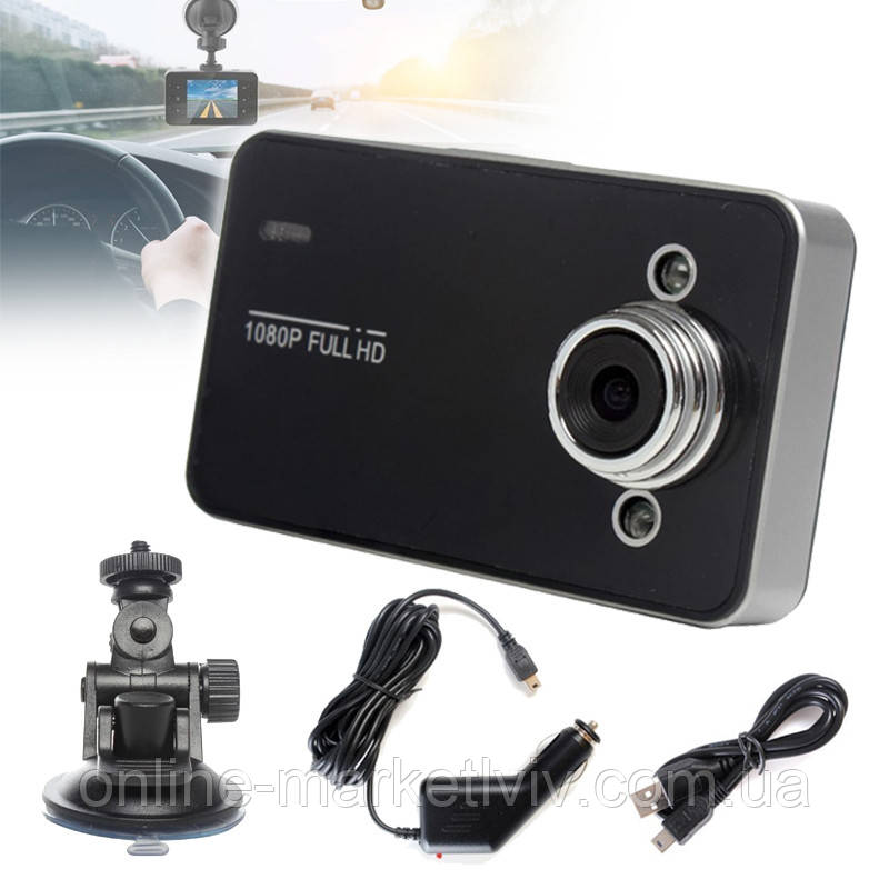 Автомобільний відеореєстратор DVR X-3 K6000, Full HD, (2,7'') / Автореєстратор на присосці