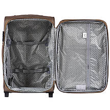 Комплект текстильних валіз на 2-х колесах Wings 1605 з розширювачем, темно-зеленого кольору, фото 3