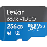 Карта памяти microSDXC Lexar 256 ГБ Professional 667x UHS-I с адаптером SD