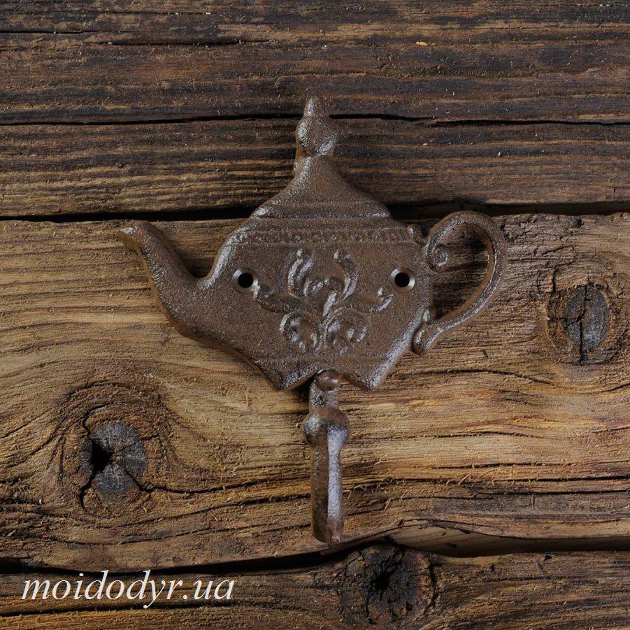 Гачок "Чайник"- декоративна вішалка з чавуну 110 х 120 х 20 мм