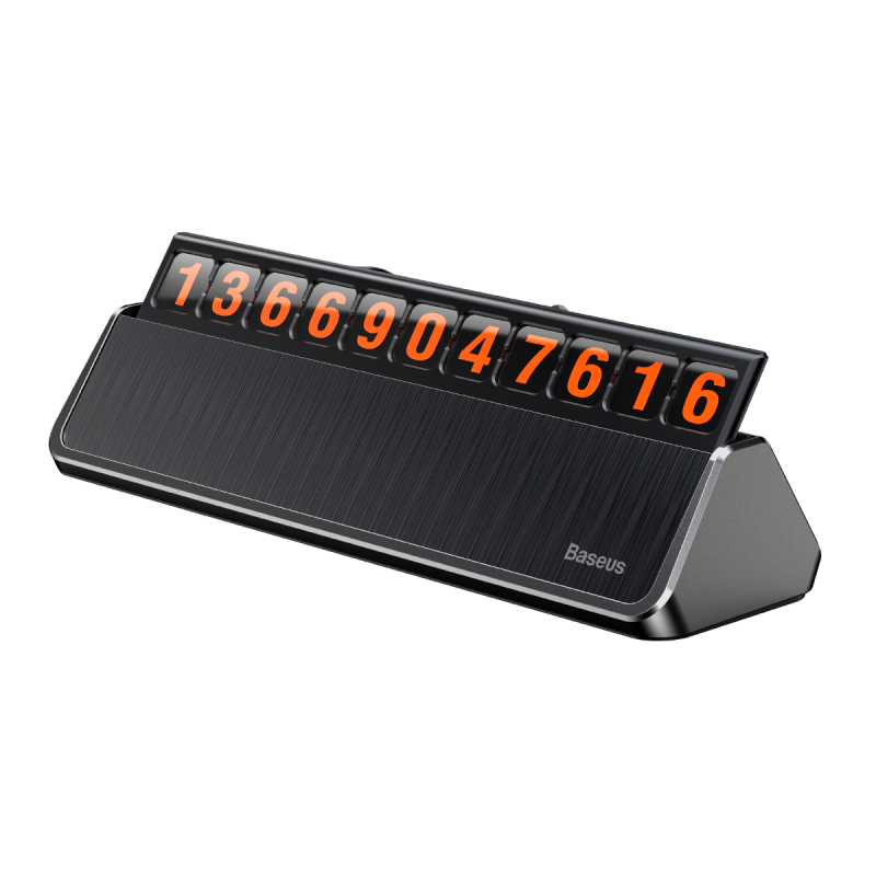 Паркувальна карта (автовизитка) на торпедо автомобіля Baseus Hermit Temporary Parking Number Silver Card