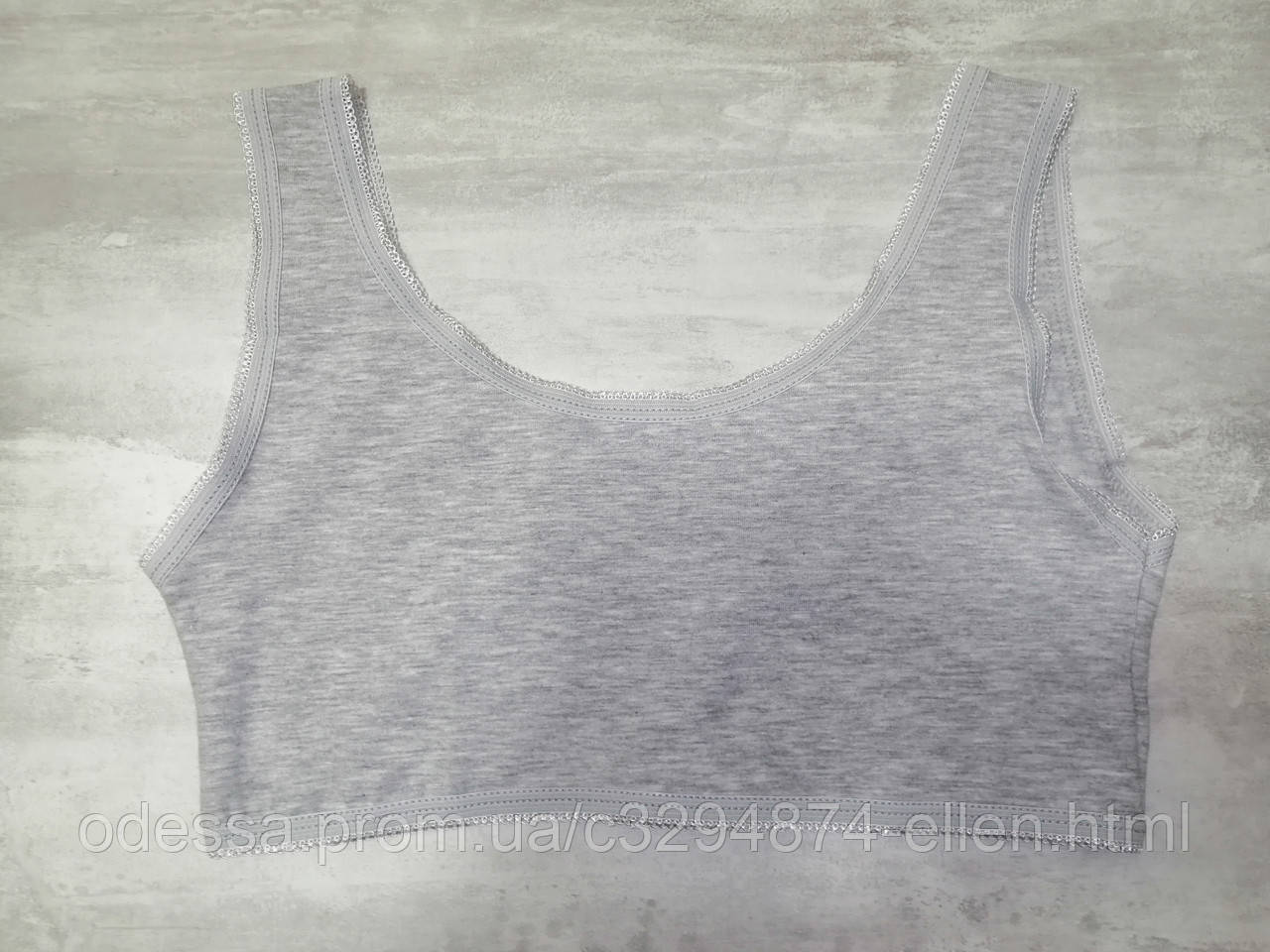 Топик детский 10-12 лет на широких бретелях серый хлопок Berrak 8042 ...