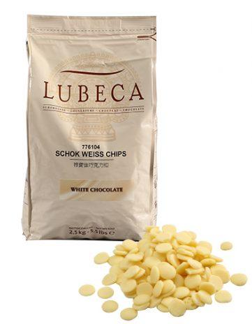 Шоколад білий Lubeca 33% у вигляді каліта 10 кг