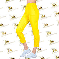 Женские стильные брюки джоггеры из желтой двунитки