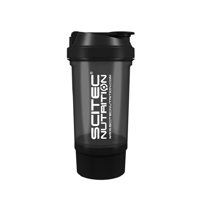 Шейкер Scitec Nutrition Traveller Blue 2 in 1 (ЧОРНИЙ) (500мл. + контейнер)