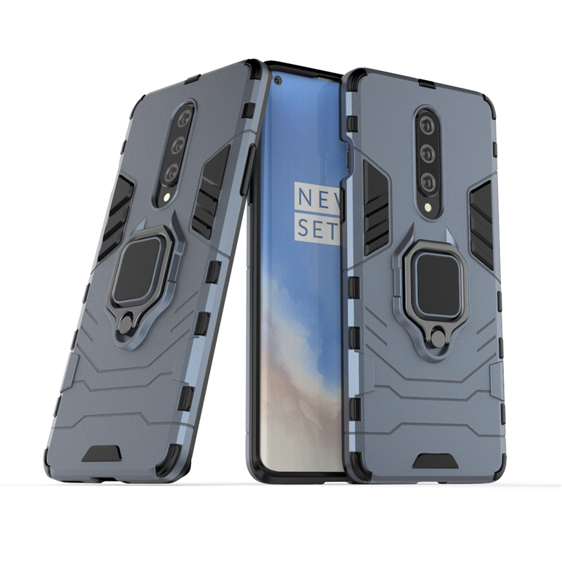 Чехол Ring case для OnePlus 8 бронированный бампер с кольцом темно-синий