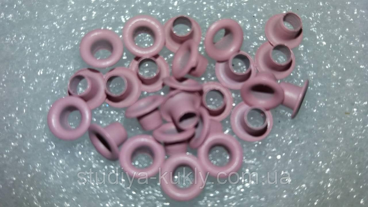 Люверс для ляльок, рожевий. №10. Діаметр капелюшка 6 мм. Діаметр ніжки 3 мм., фото 1