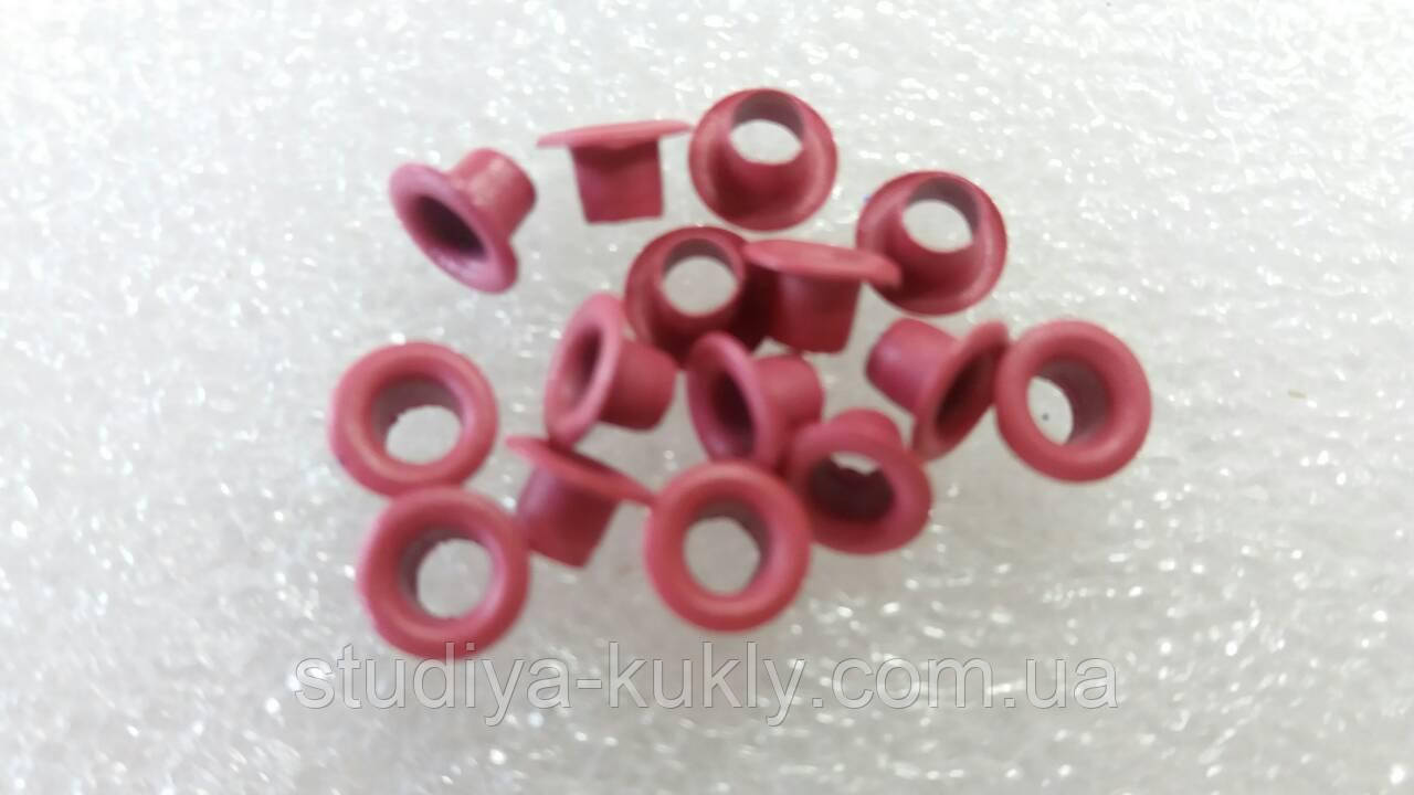 Люверс для ляльок, рожевий. №11. Діаметр капелюшка 6 мм. Діаметр ніжки 3 мм., фото 1