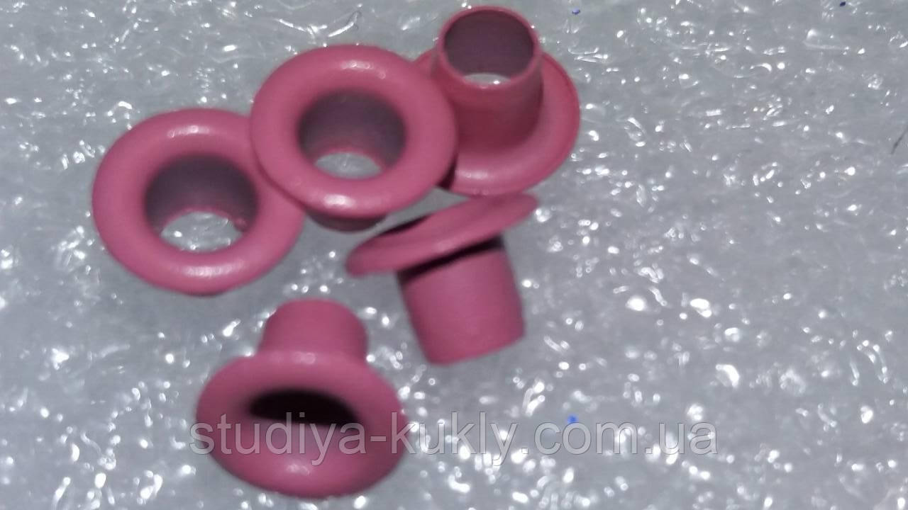 Люверс для ляльок. рожевий. Діаметр капелюшка 6 мм. Діаметр ніжки 3 мм.. №13., фото 1